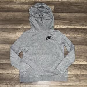 Nike Sweater Womens SMALL Gray Hoodie Rally Funnel Neck Sweatshirt Pullover